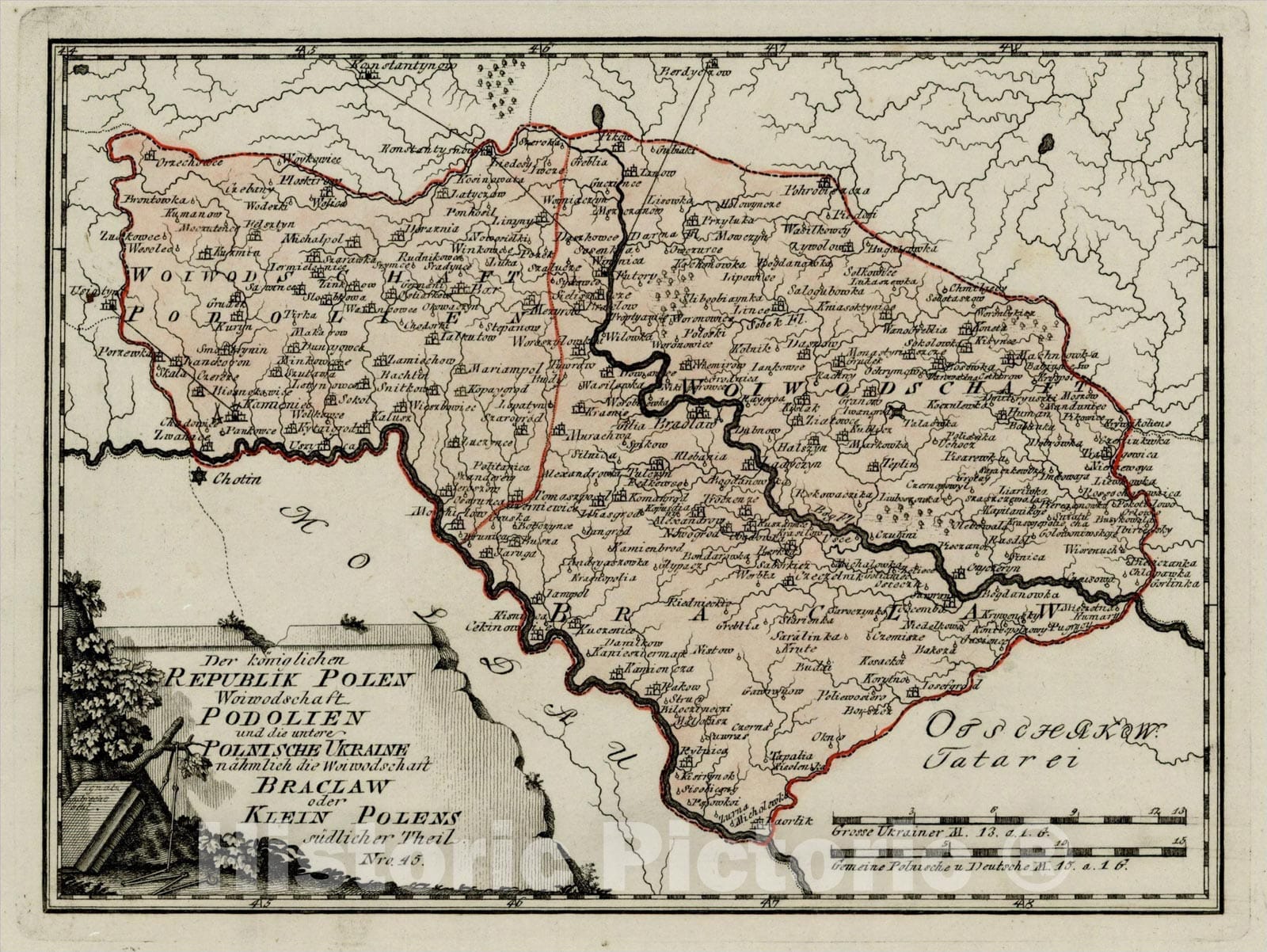 Historic Map : Der Koniglichen Republik Polen Woiwodschaften Podolien und die untere Polnische Ukraine nahmlich, 1789, Vintage Wall Art