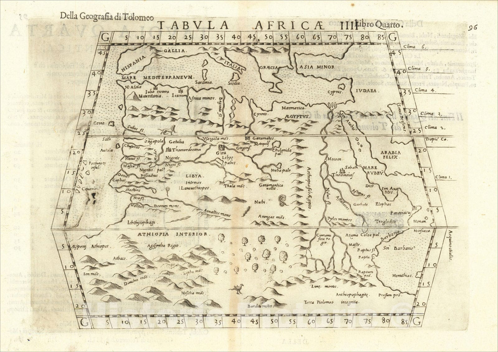 Historic Map : Tabula Africae IIII, 1561, Girolamo Ruscelli, Vintage Wall Art