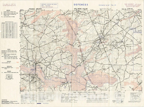 Historic Map : Second World War - D-Day, 1944, Company B, 660th Engineers, v1, Vintage Wall Art