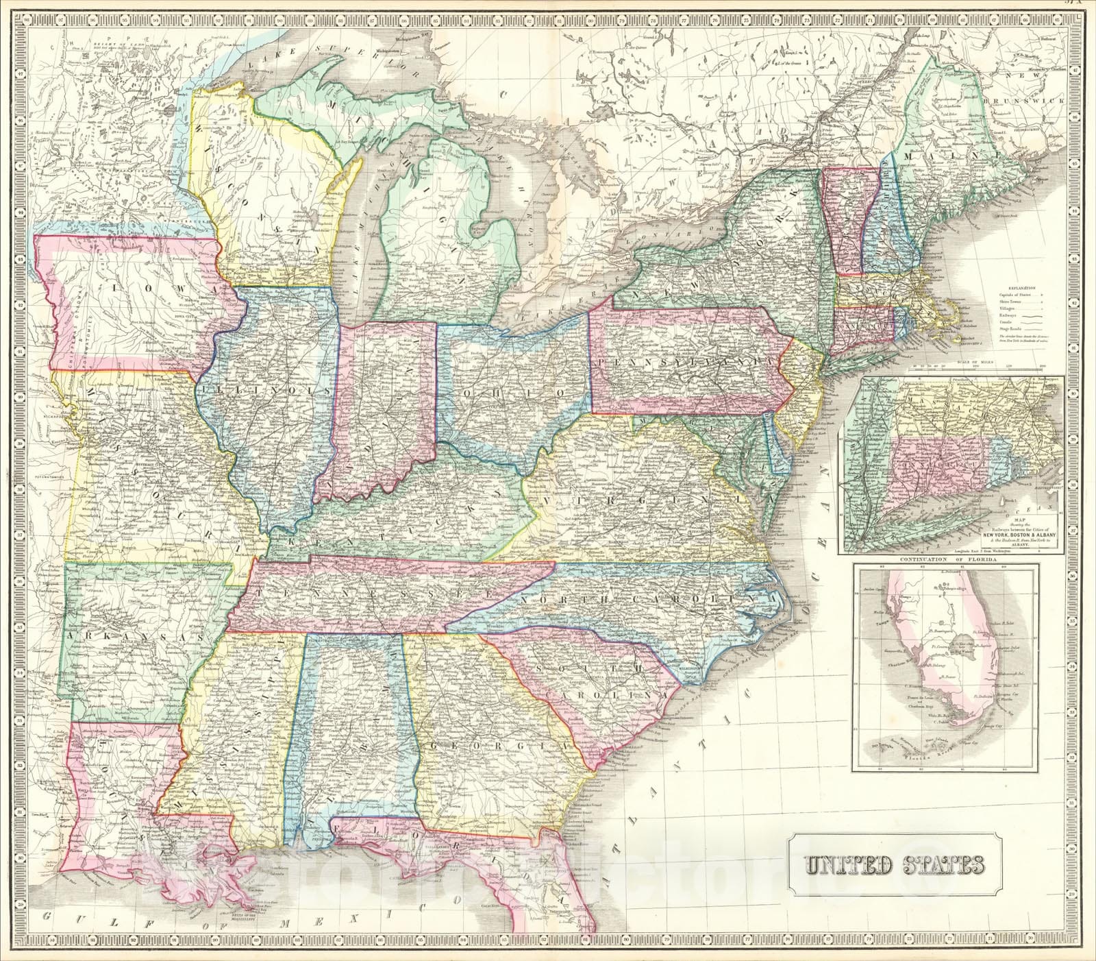 Historic Map : Mexico and Central America, c1853, George Philip & Son, v1, Vintage Wall Art