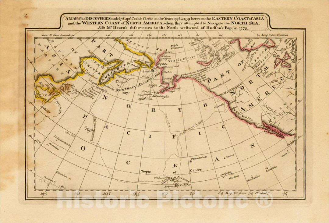 Historic Map : The Eastern Coast of Asia and the Western Coast of North America, 1814, Matthew Carey, Vintage Wall Art