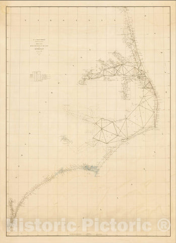 Historic Map : [Cape Henry, Virginia to Wilmington, North Carolina], 1862, United States Coast Survey, Vintage Wall Art