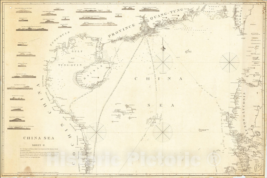 Historic Map : China Sea Sheet II, 1823 (Hong Kong, Taiwan, Philippines, etc), 1823, James Horsburgh, Vintage Wall Art