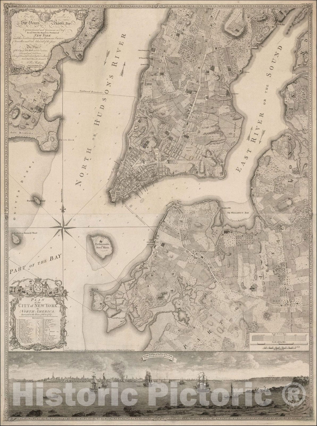 Historic Map : Plan of the City of New York, in North America: Surveyed in the Years 1766 and 1767., 1776, , Vintage Wall Art