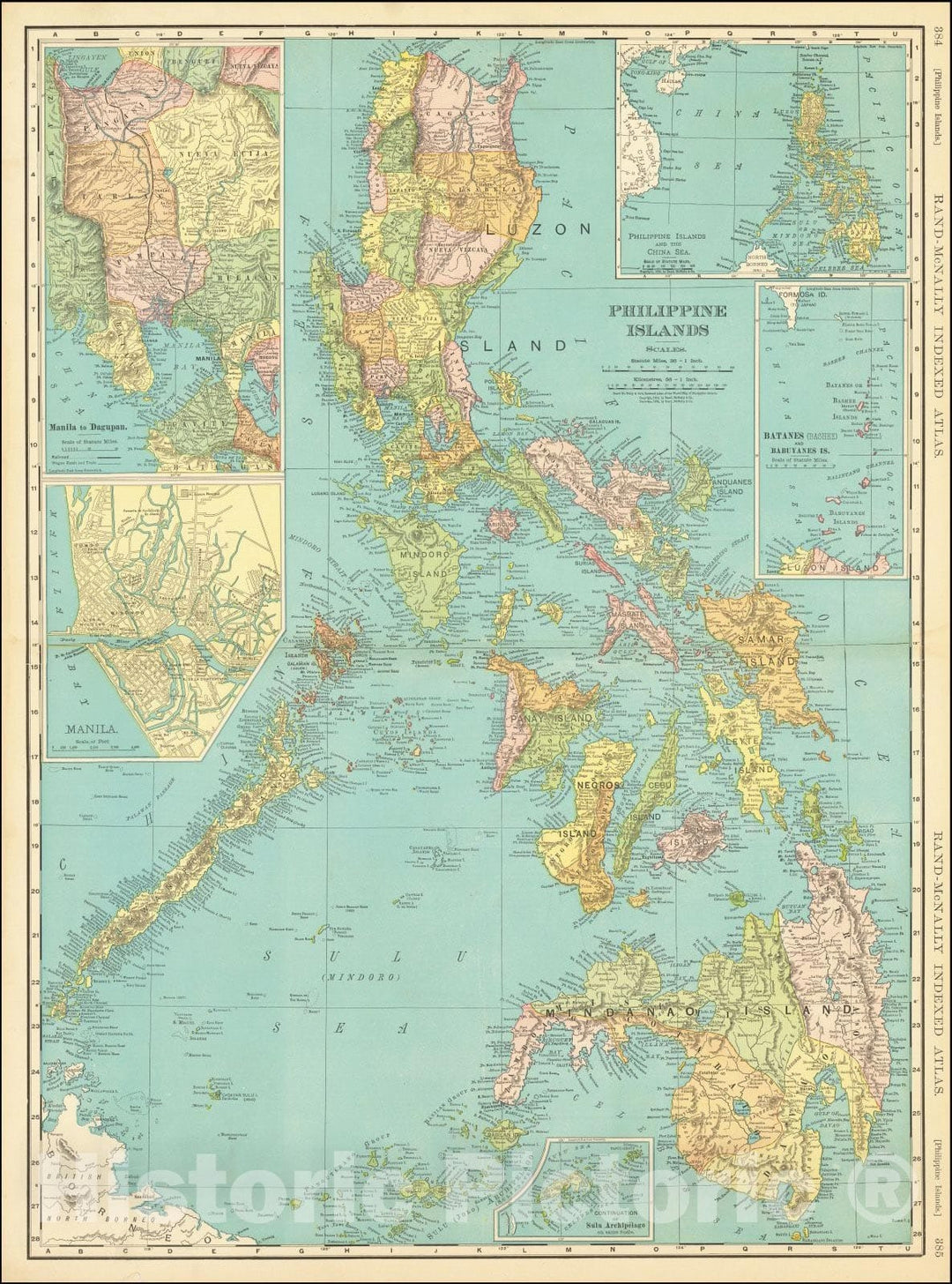 Historic Map : Philippine Islands, 1904, Rand McNally & Company, Vintage Wall Art