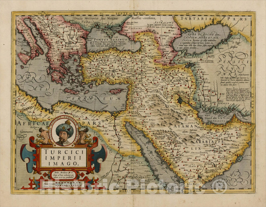 Historic Map : Turcici Imperii Imago [shows Cyprus], c1630, , Vintage Wall Art