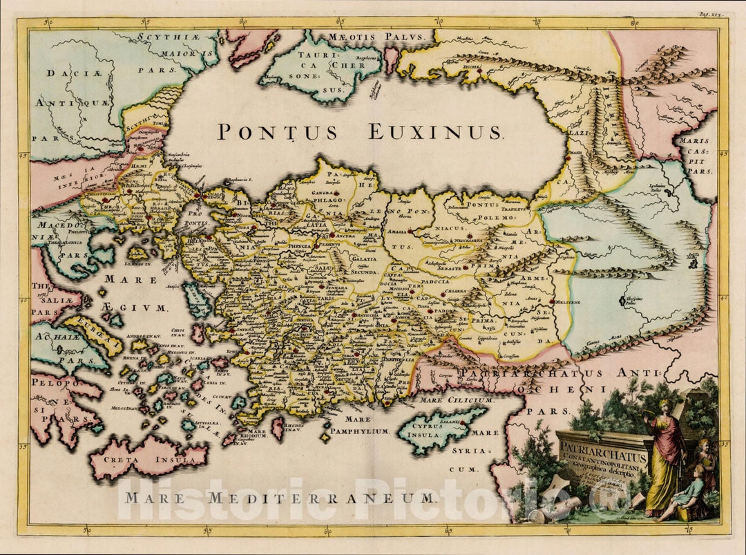 Historic Map : Patriarchatus Constantinopolitani Geographica descriptio, (shows Cyprus), 1704, , Vintage Wall Art