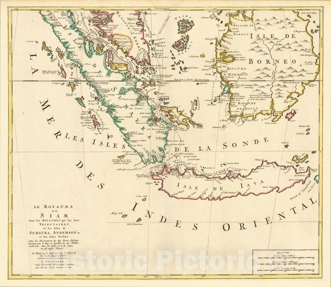 Historic Map : Singapore, Sumatra, Borneo and Java, 1700, Pieter Mortier, Vintage Wall Art