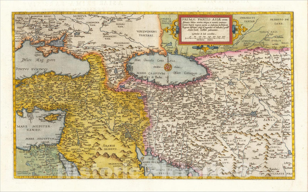 Historic Map : Primae Partis Asiae accurata delineatio? [shows Cyprus], 1593, Cornelis de Jode, Vintage Wall Art