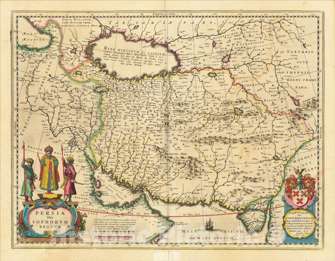 Historic Map : Persia Sive Sophorum Regnum, 1635, , Vintage Wall Art