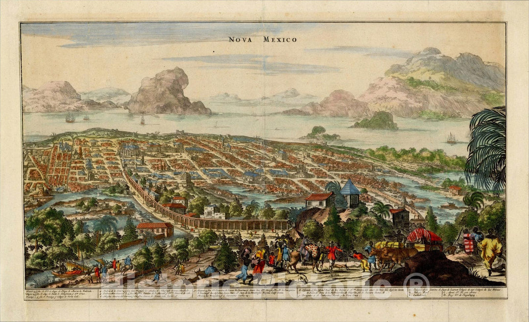 Historic Map : Nova Mexico [Mexico City], 1671, John Ogilby, Vintage Wall Art