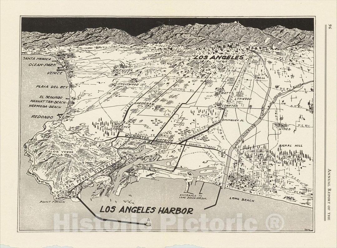 Historic Map : [Los Angeles], c1910, Anonymous, Vintage Wall Art