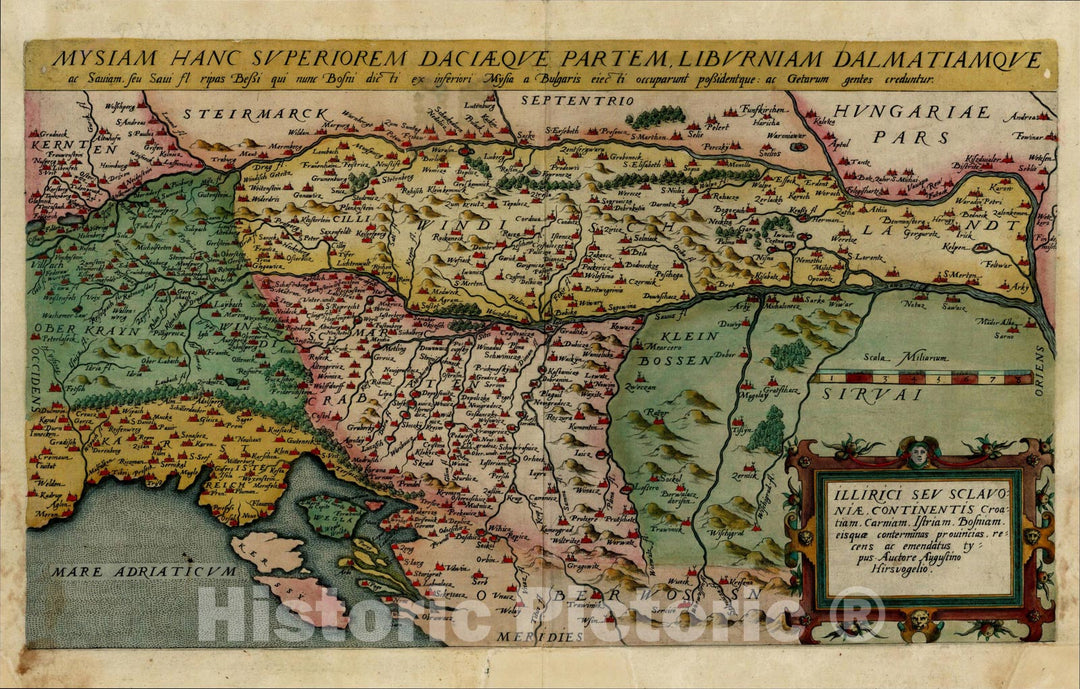 Historic Map : Illirici Seu Sclavoniae, Continentis Croatiam, Carniam, Itriam, Bosniam, 1593, Cornelis de Jode, Vintage Wall Art