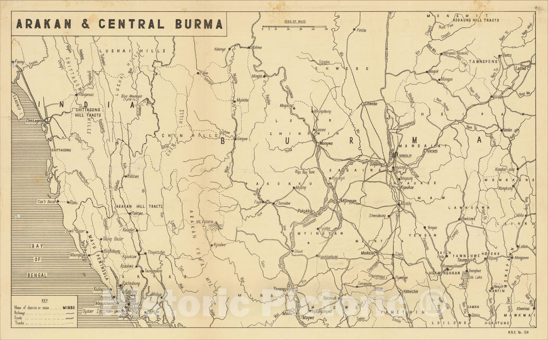 Historic Map : South China, 1945, C. P. D., v1, Vintage Wall Art