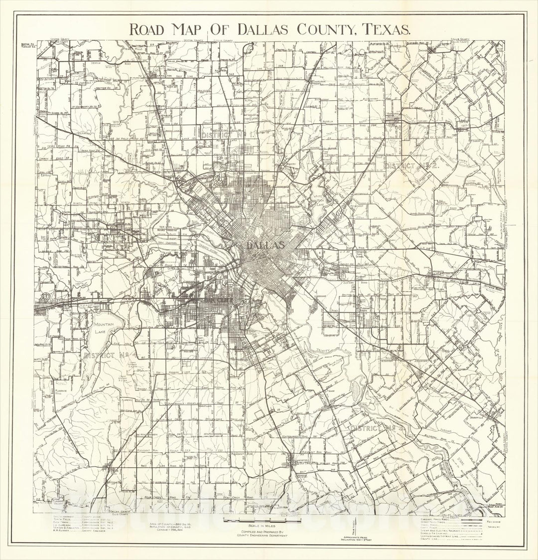 Historic Map : Geology of Dallas County, Texas, 1941, Dallas Petroleum Geologists, Vintage Wall Art