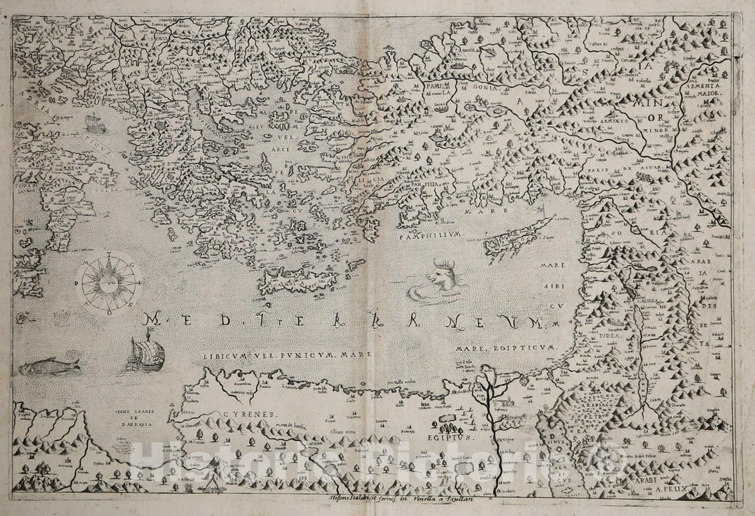 Historic Map : [Eastern Mediterranean], c1570, , Vintage Wall Art