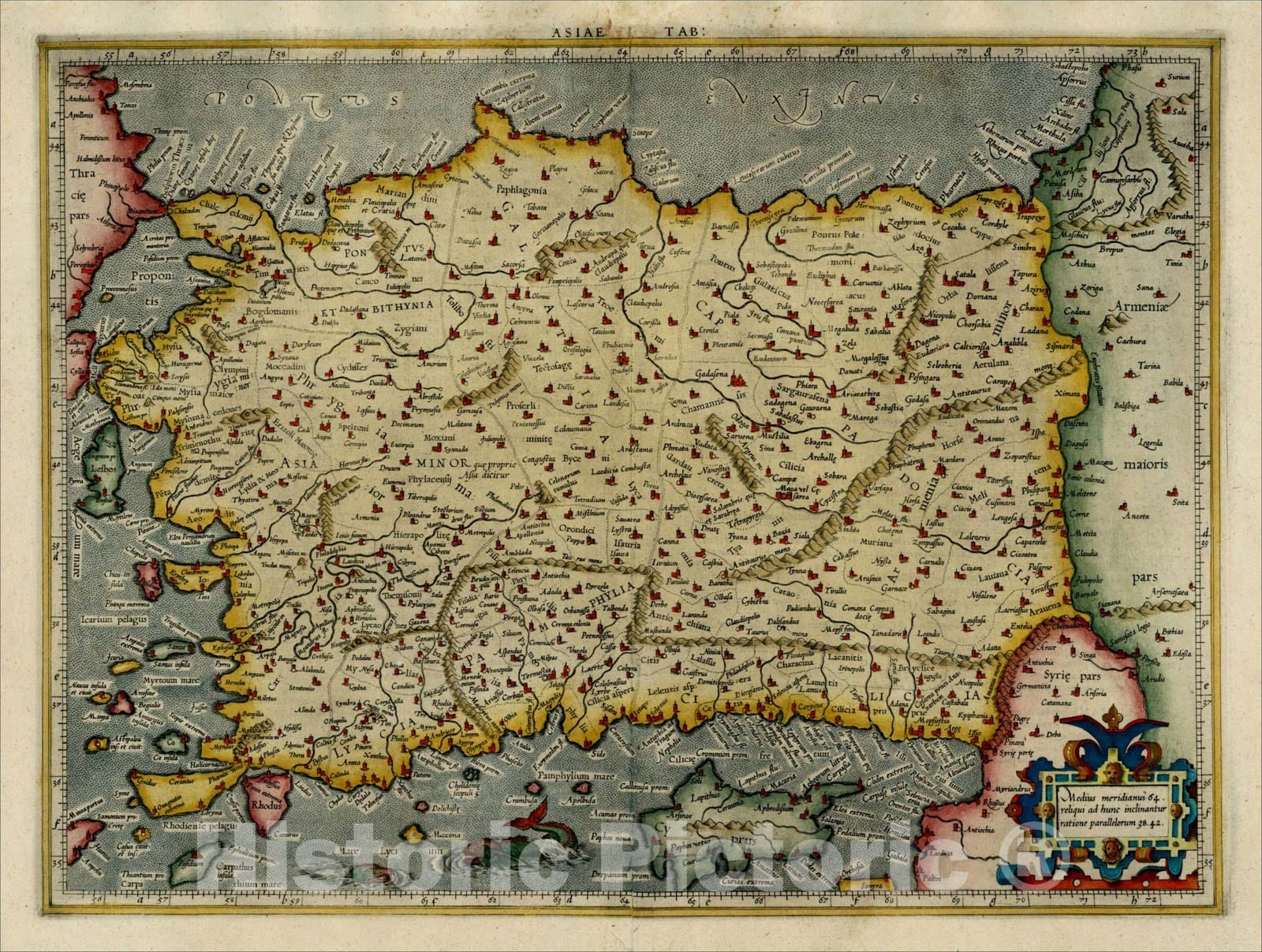 Historic Map : Asiae I Tab: [Cyprus Greece & Turkey], 1578, Gerhard Mercator, Vintage Wall Art