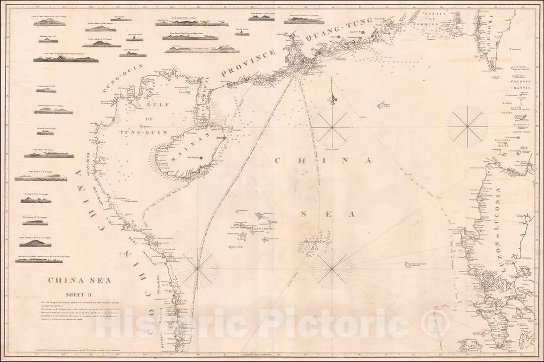 Historic Map : China Sea Sheet II, 1823 (Hong Kong, Taiwan, Philippines, etc), 1823, , Vintage Wall Art