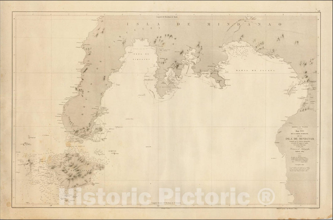 Historic Map : Archipelago Filipino, 1864, Direccion Hidrografica de Madrid, Vintage Wall Art