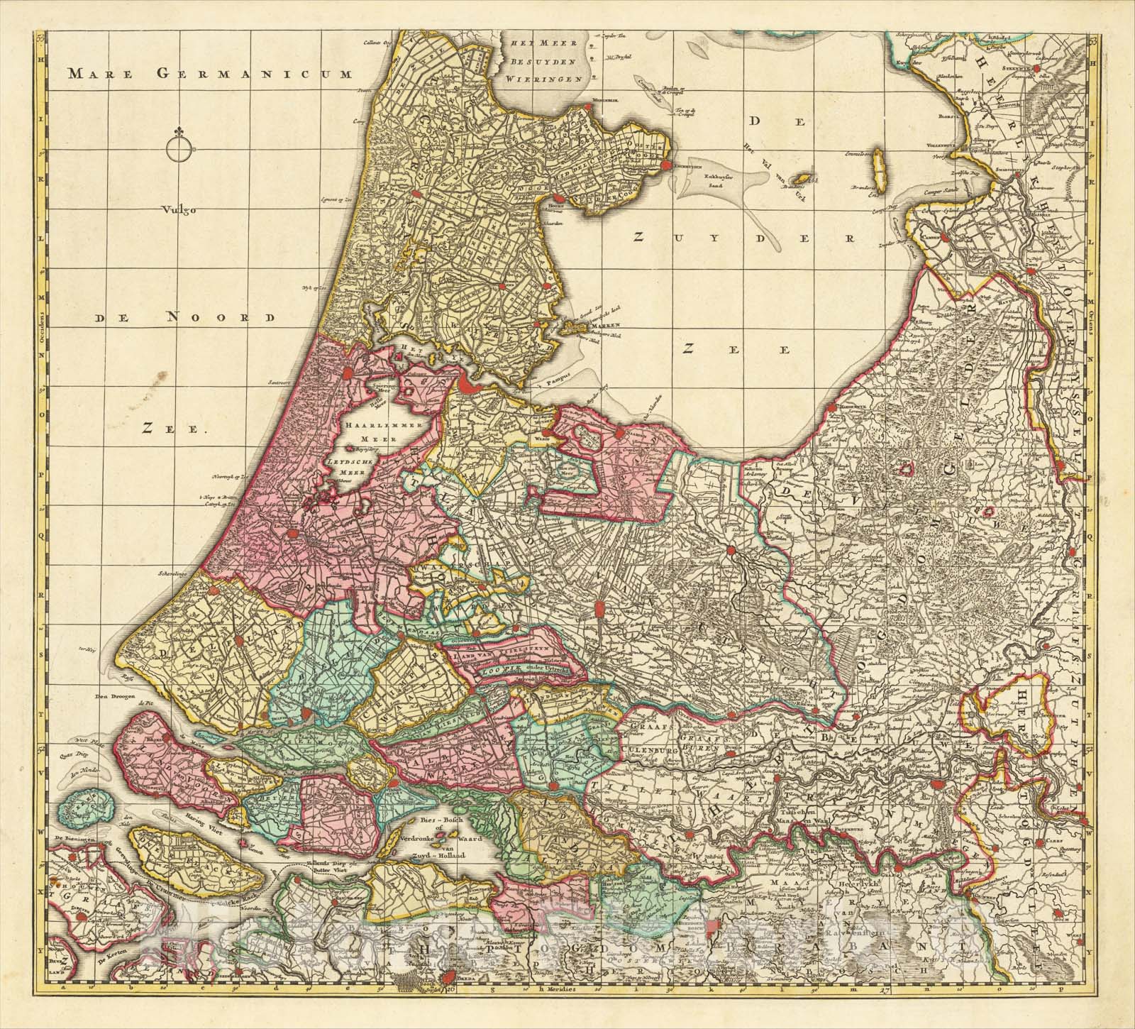 Historic Map : [Southern Netherlands], c1700, Peter Schenk, Vintage Wall Art