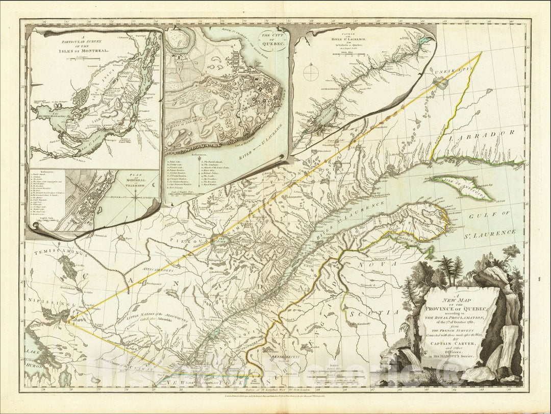 Historic Map : A New Map of the Province of Quebec, 1776, Robert Sayer, Vintage Wall Art