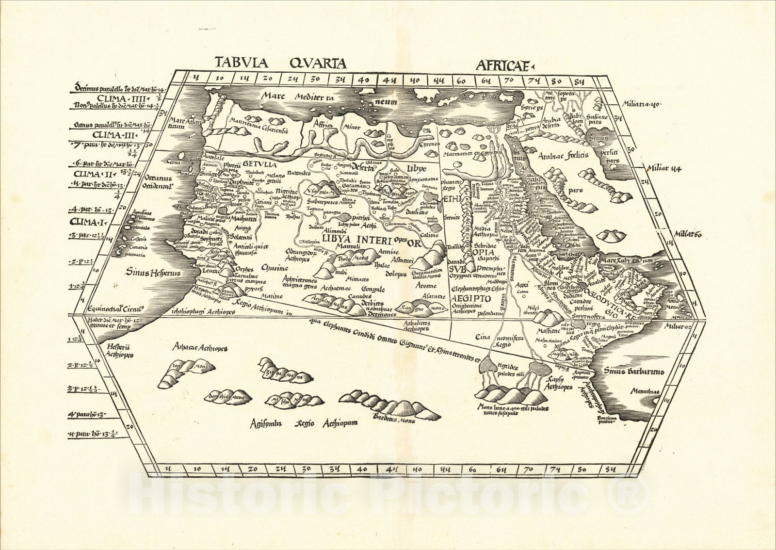 Historic Map : Tabula Quarta Africae, 1513, Martin Waldseem?ller, v2, Vintage Wall Art