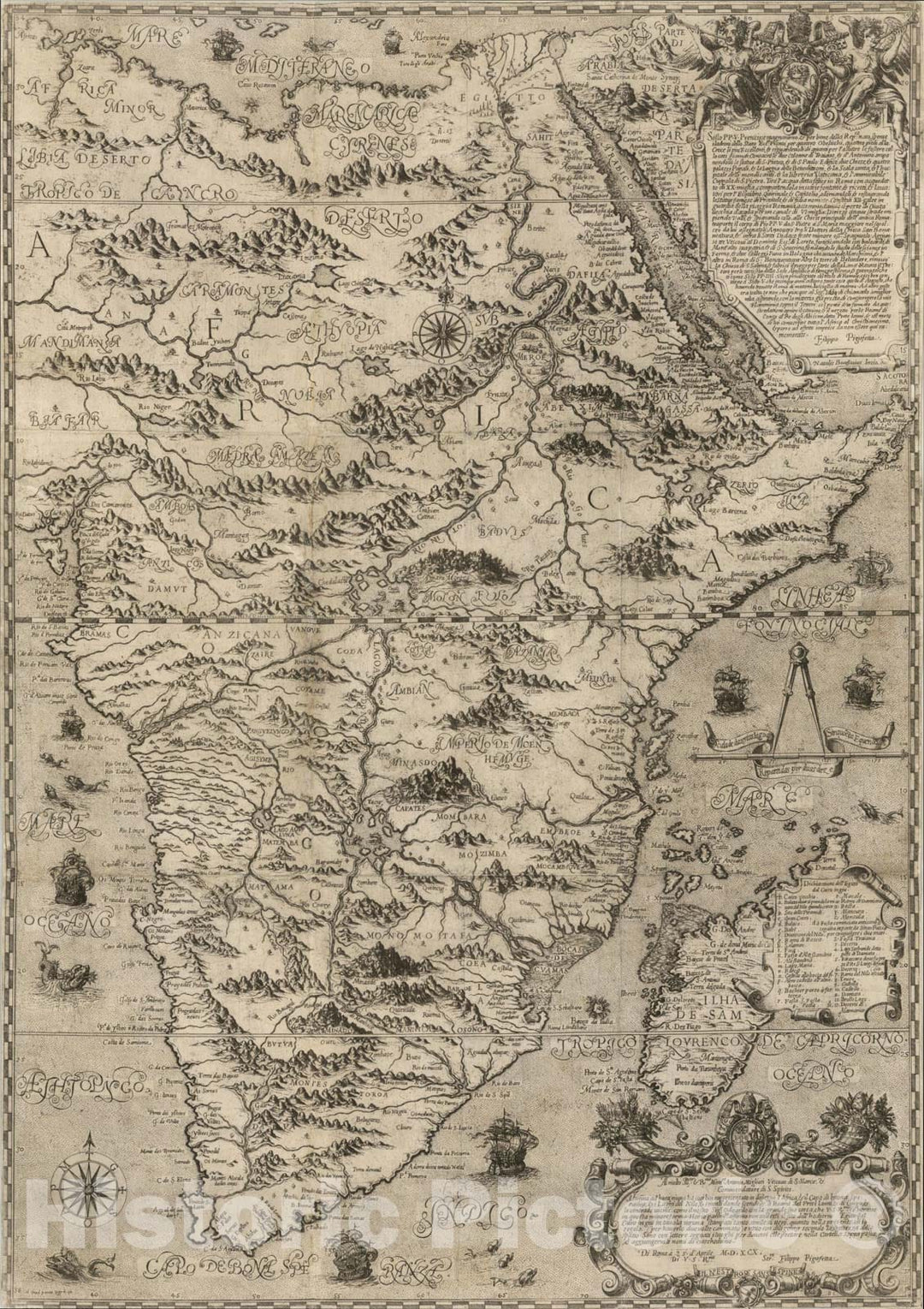 Historic Map : [Africa], 1591, Filippo Pigafetta, v2, Vintage Wall Art