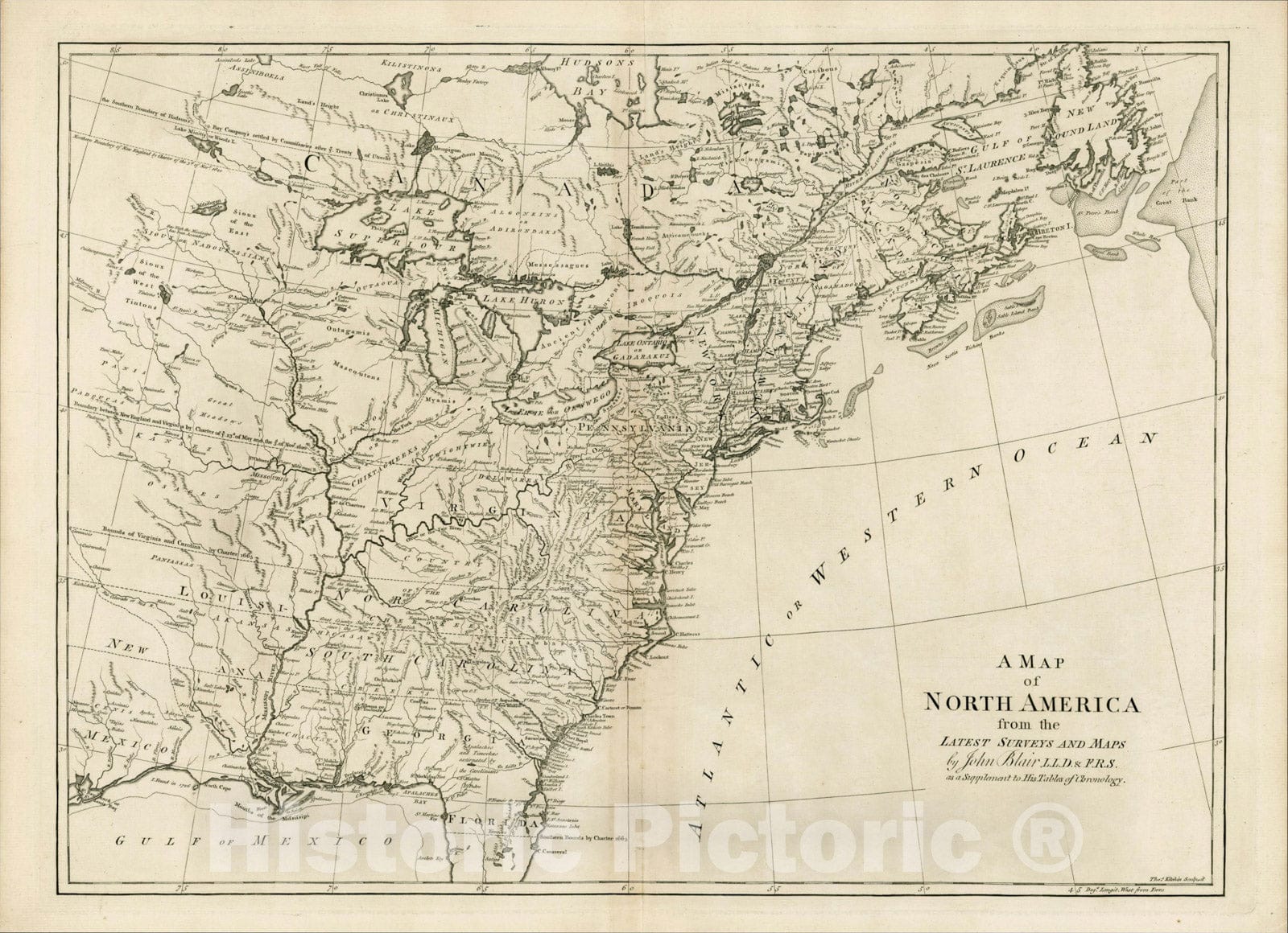 Historic Map : A Map of North America from the Latest Surveys and Maps , 1768, , Vintage Wall Art