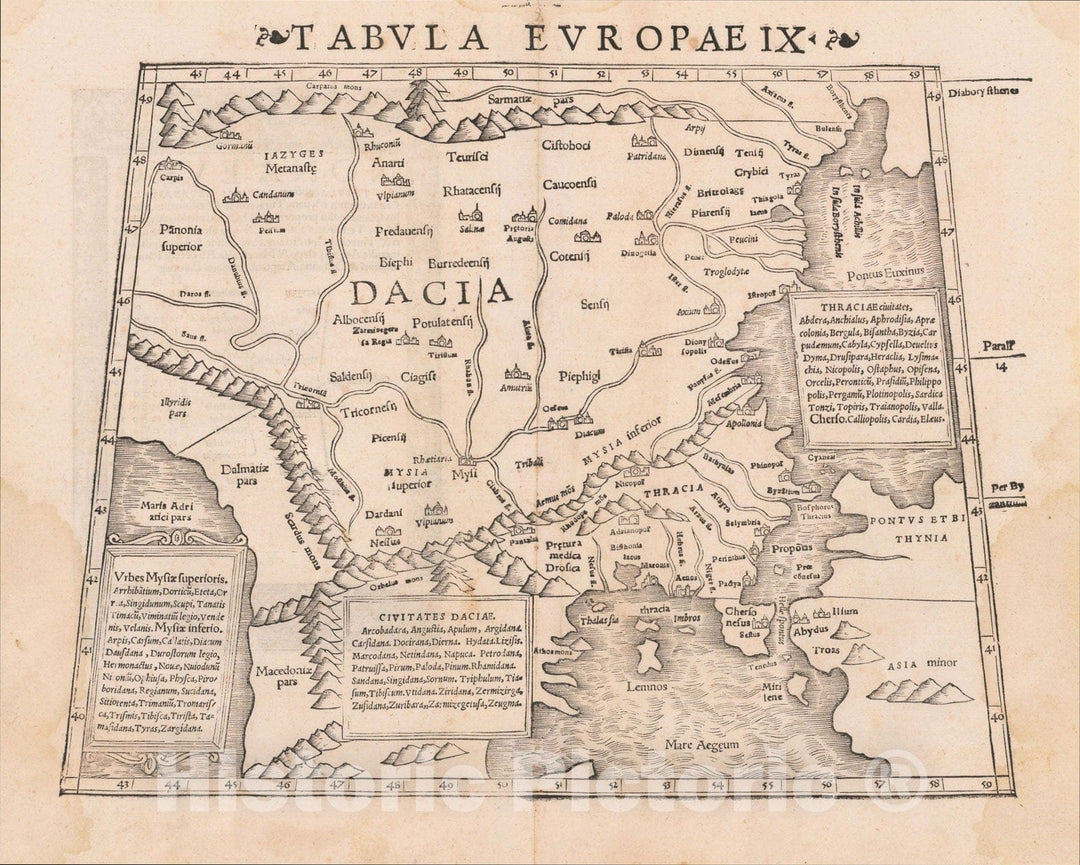 Historic Map : Tabula Europae IX [Greece and Turkey], 1542, Sebastian M?nster, Vintage Wall Art