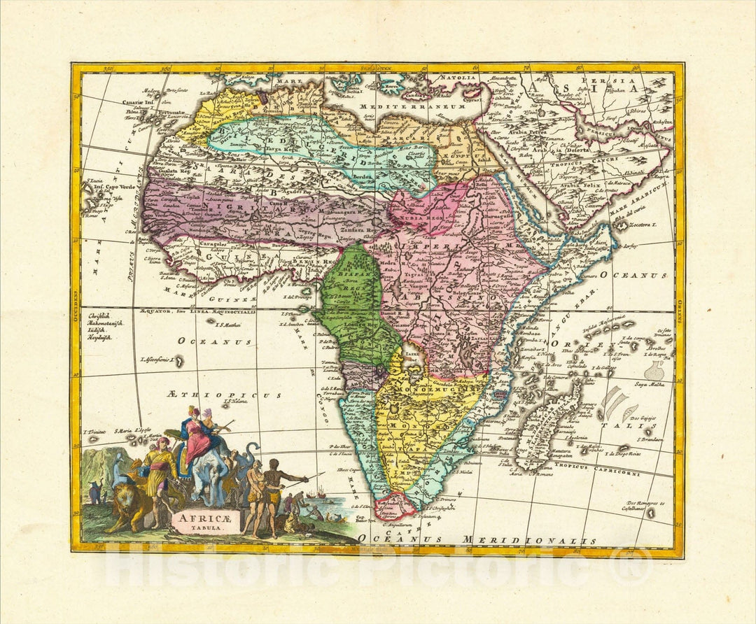 Historic Map : Africa Tabula, c1720, Christopher Weigel, Vintage Wall Art