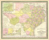 Historic Map : Map of the State of Texas From The Latest Authorities, By J.H. Young , 1853, Thomas, Cowperthwait & Co., Vintage Wall Art