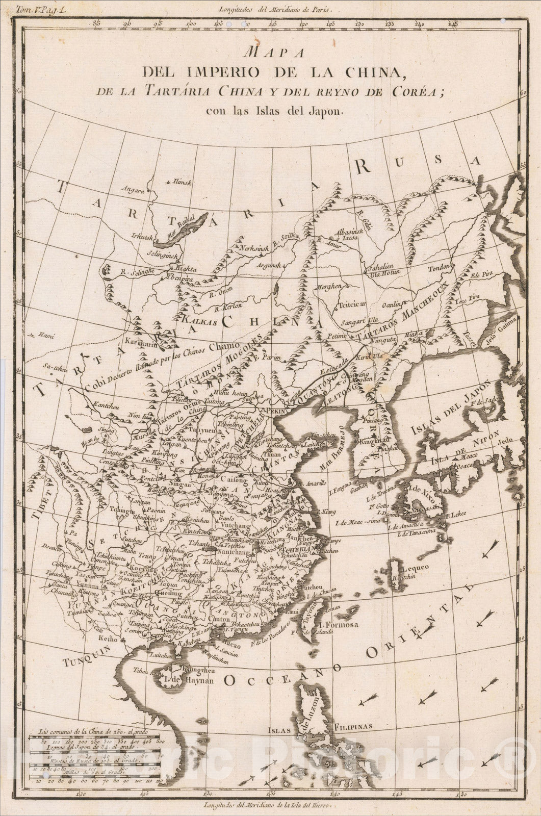 Historic Map : Mapa Del Imperio de la China, de la Tartaria China y del reyno de Corea; con las Islas del Japon, 1790, Vintage Wall Art