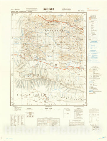 Historic Map : (Second World War - Iran) Iran 1:200 000, 1942, General Staff of the German Army, Vintage Wall Art
