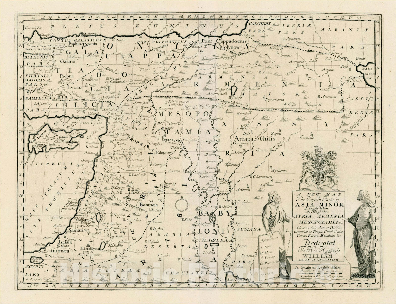 Historic Map : A New Map of the Eastern Parts of Asia Minor Largely taken as Also of Syria, Armenia, Mesopotamia, 1712, , Vintage Wall Art