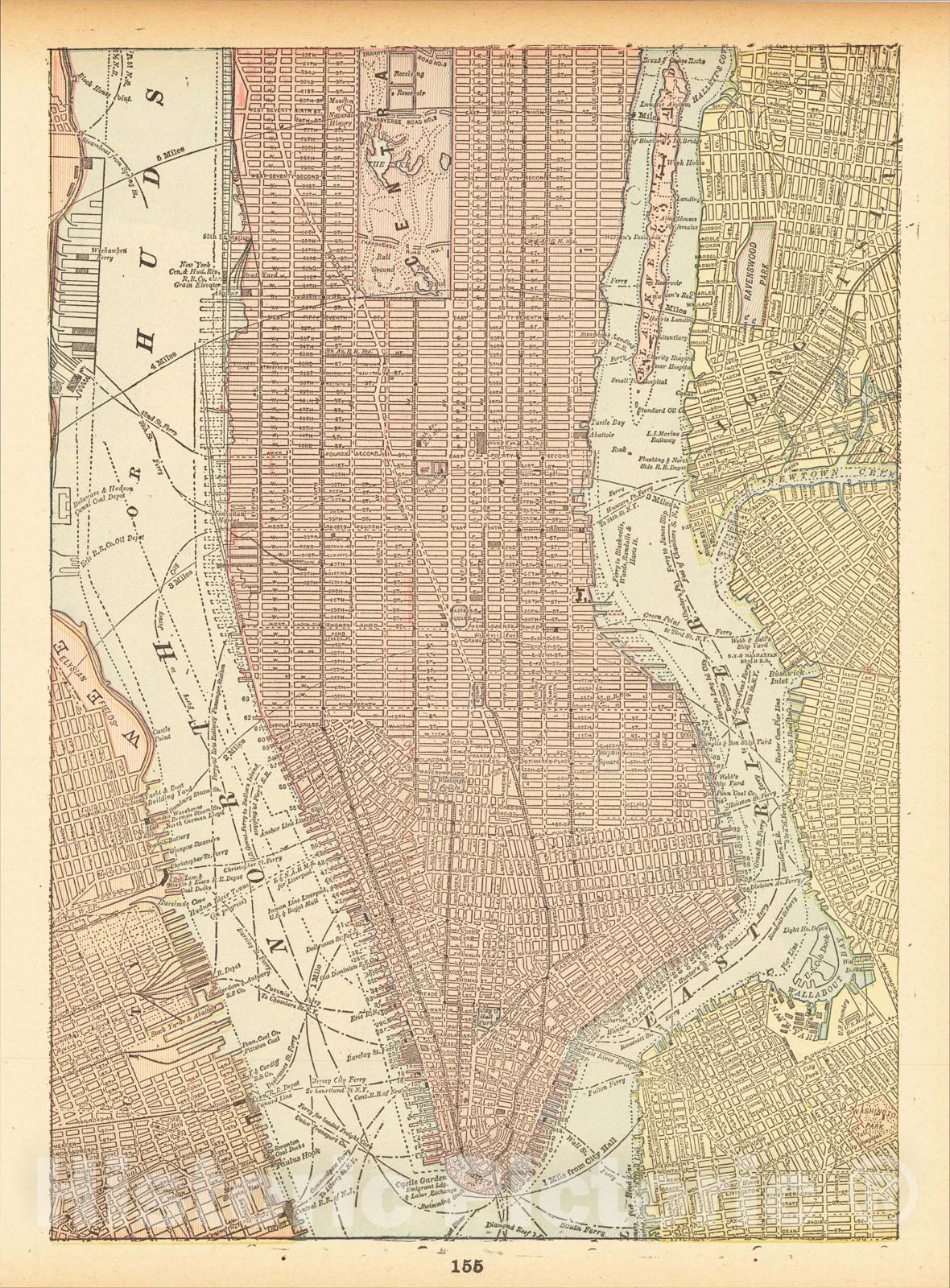 Historic Map : [Manhattan], 1890, People's Publishing Co., Vintage Wall Art