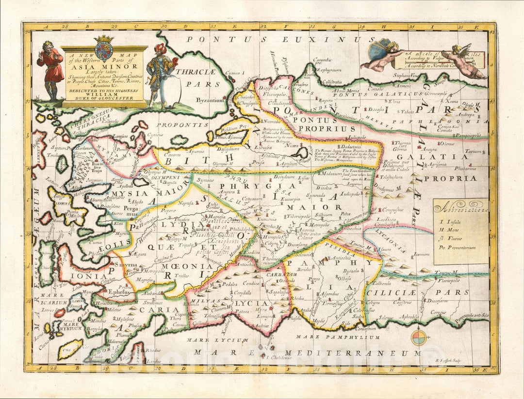 Historic Map : A New Map of the Western Parts of Asia Minor, 1700, Edward Wells, Vintage Wall Art