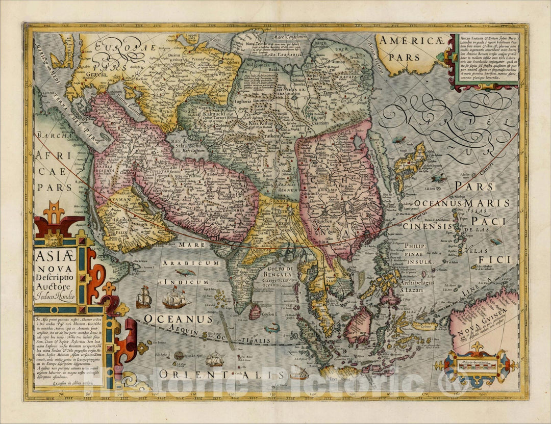 Historic Map : Asiae Nova Descriptio, c1606, , Vintage Wall Art