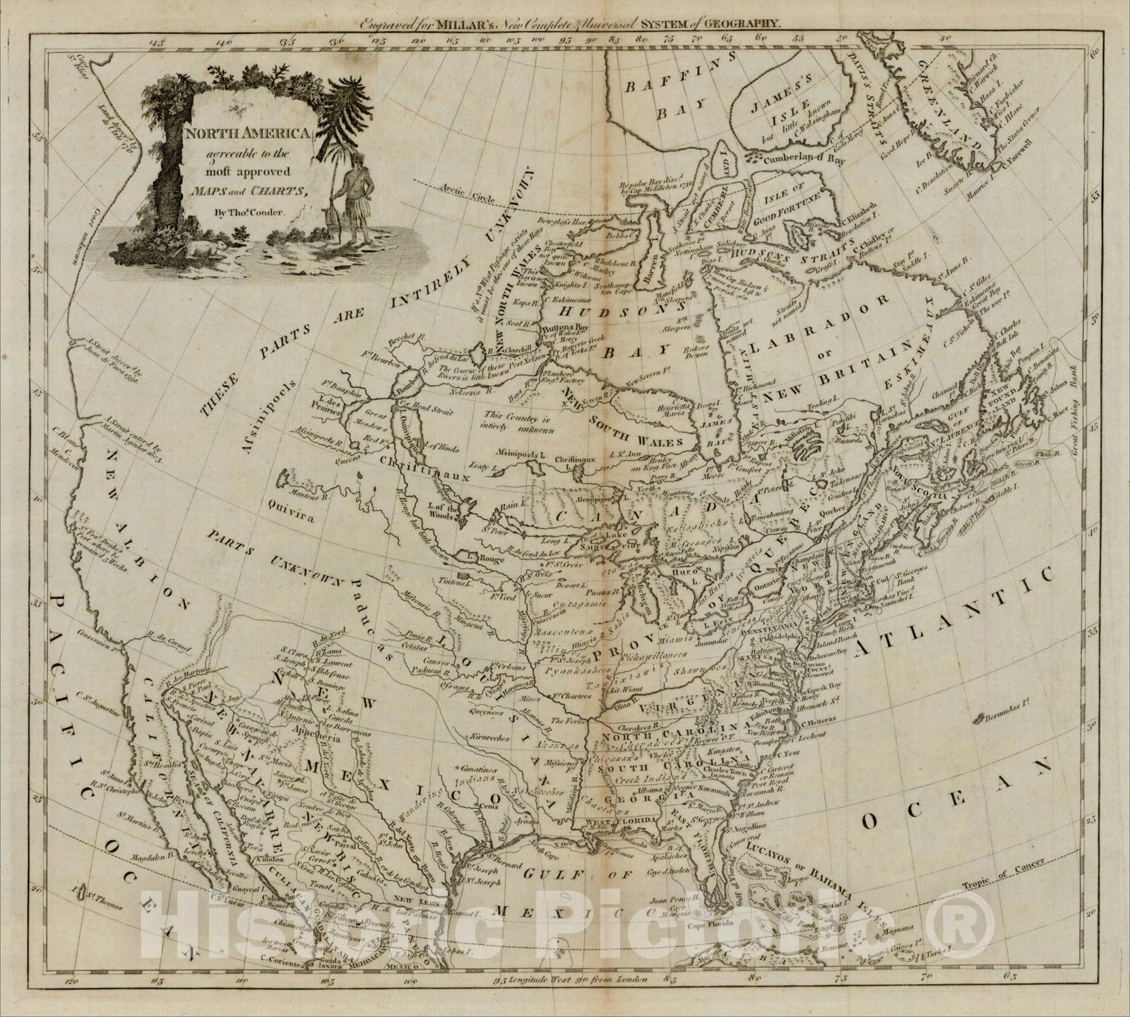 Historic Map : North America, agreeable to the most approved Maps and Charts., 1778, , Vintage Wall Art