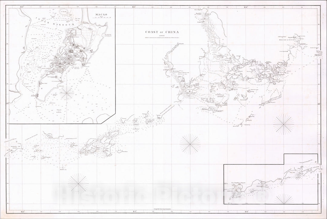 Historic Map : Coast of China, 1812, Aaron Arrowsmith, Vintage Wall Art