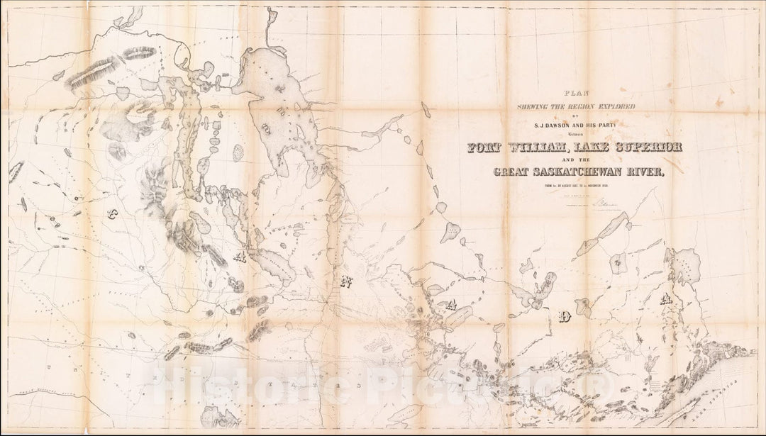 Historic Map : Great Saskatchewan River Connecting the Atlantic and Pacific Oceans, 1858, Vintage Wall Art