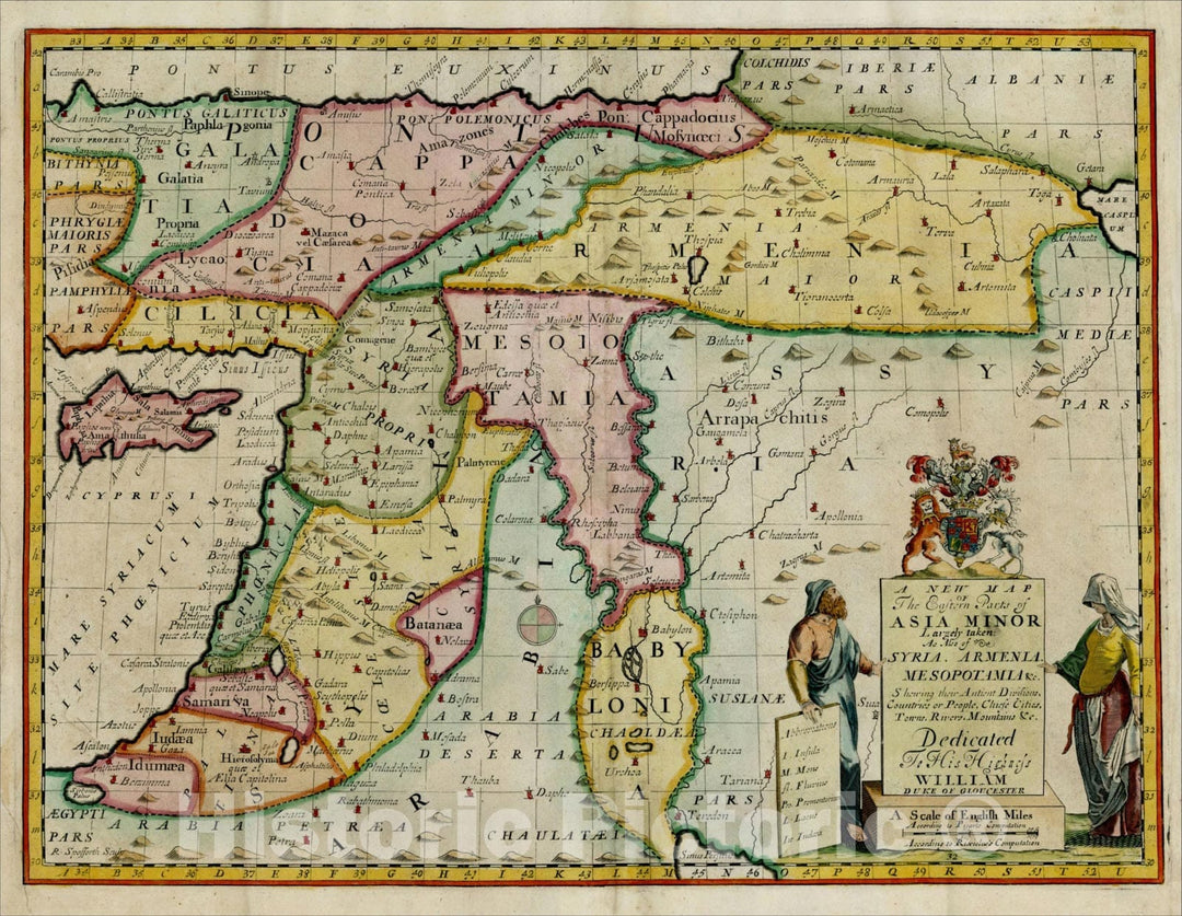 Historic Map : A New Map of the Eastern Parts of Asia Minor Largely taken as Also of Syria, Armenia, Mesopotamia, 1712, Edward Wells, Vintage Wall Art