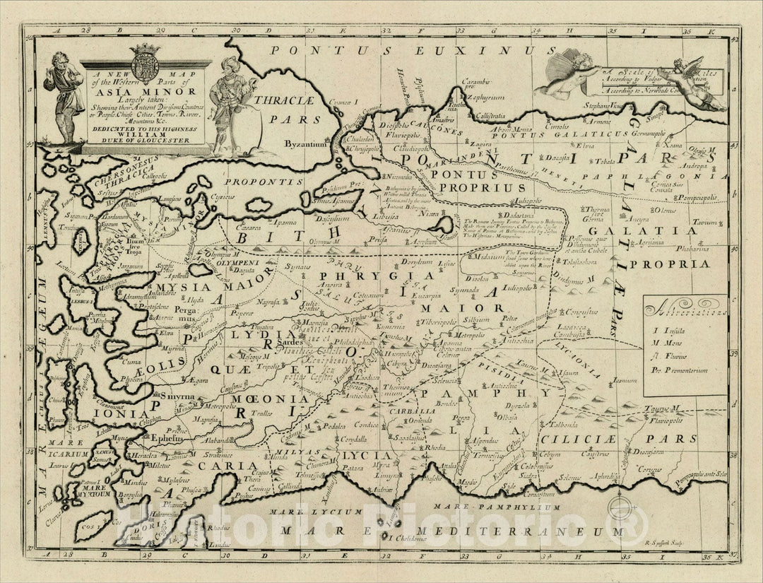 Historic Map : A New Map of the Western Parts of Asia Minor, 1700, , Vintage Wall Art