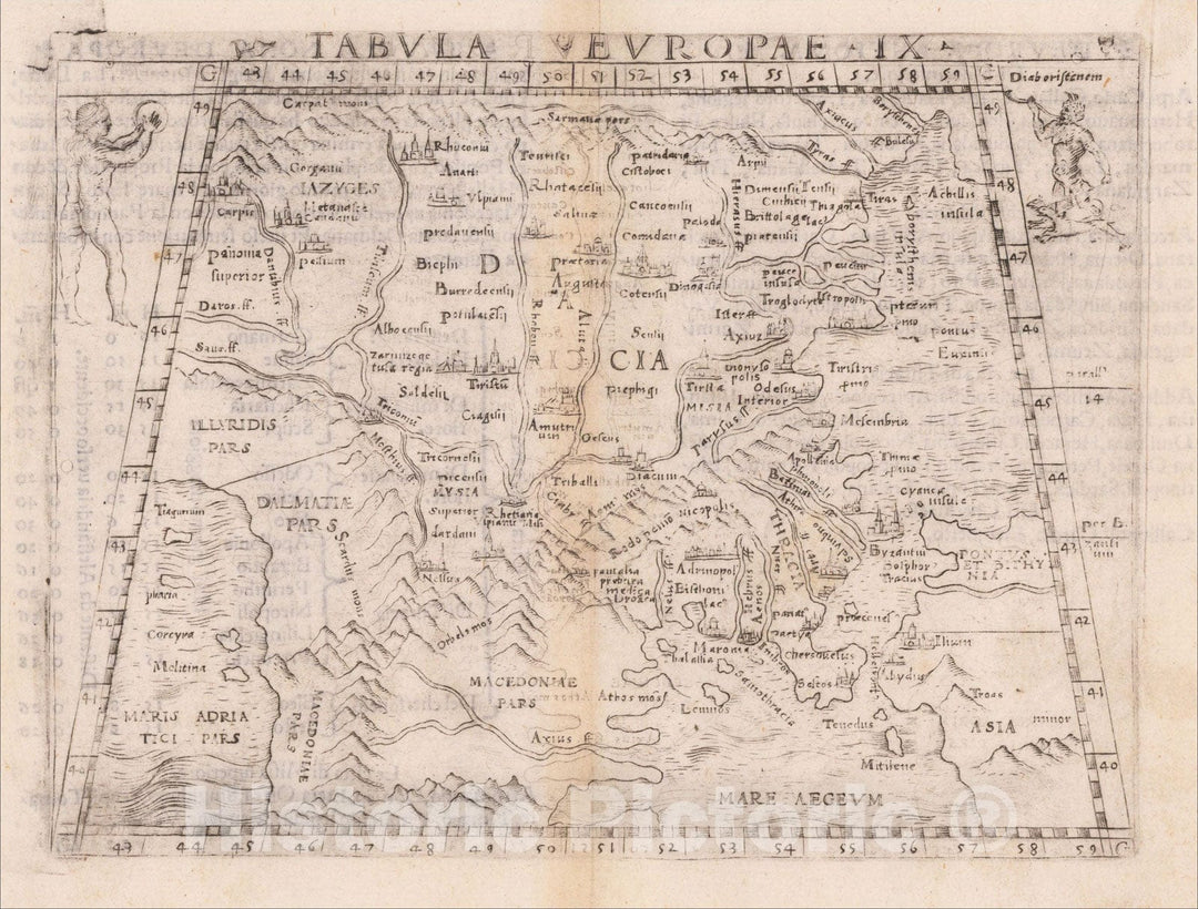 Historic Map : Tabula Europae IX [Greece and Turkey], 1548, Giacomo Gastaldi, Vintage Wall Art