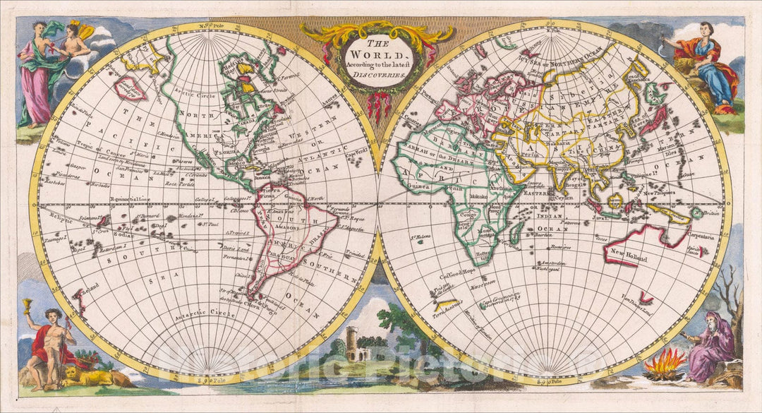 Historic Map : The World According to the latest Discoveries (Sea of Korea), c1768, , Vintage Wall Art