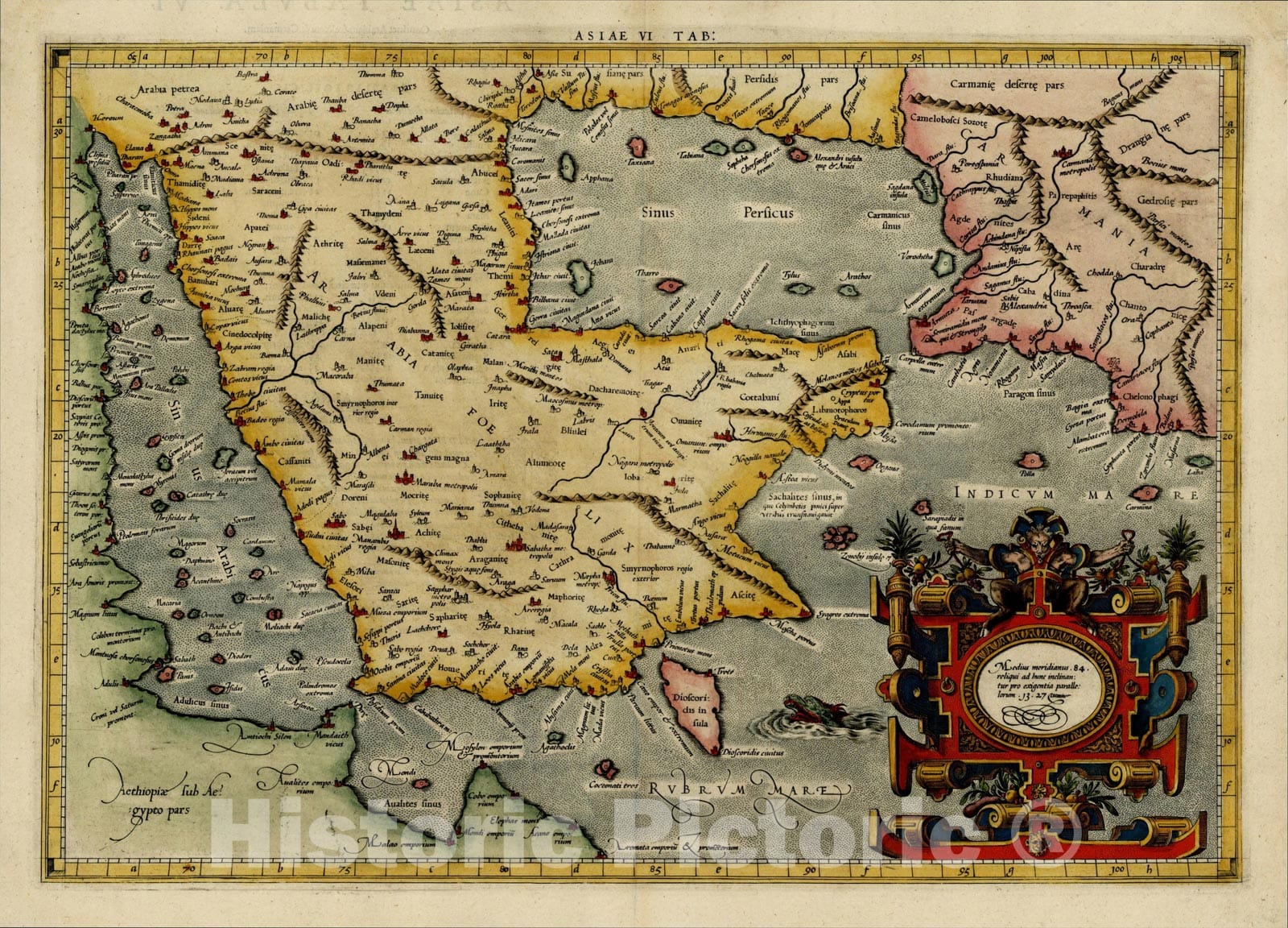 Historic Map : Asiae VI Tab. (Saudi Arabia, Red Sea, Persian Gulf, etc.), 1595, Gerard Mercator, Vintage Wall Art