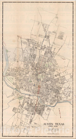 Historic Map : Austin Texas Street Guide, 1946, 1947, Miller Blue Print Company, Vintage Wall Art