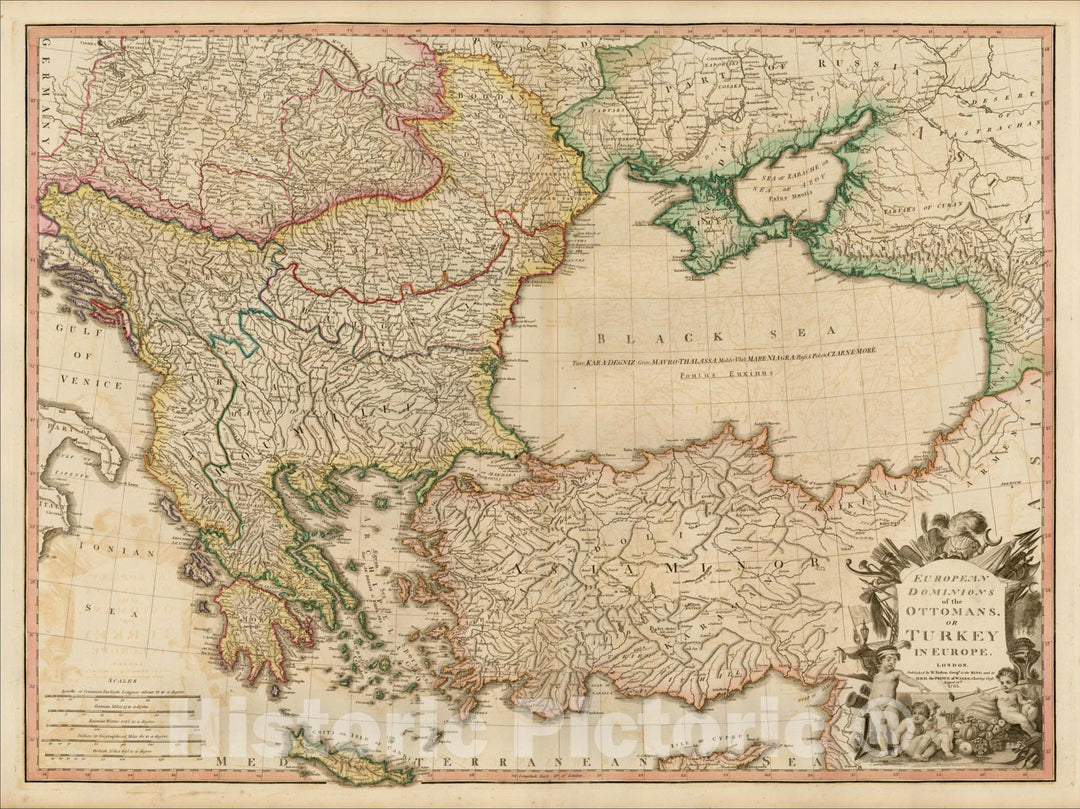 Historic Map : European Dominions of the Ottomans or Turkey in Europe, 1795, 1795, William Faden, Vintage Wall Art