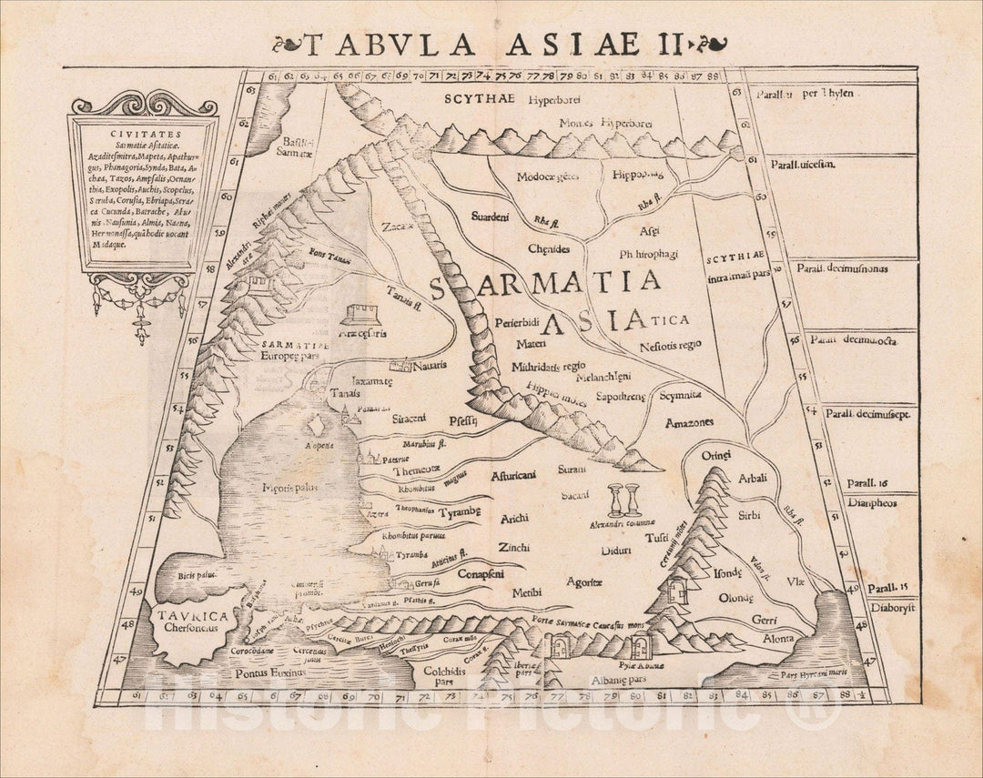 Historic Map : Tabula Asiae II, 1542, Sebastian M?nster, Vintage Wall Art