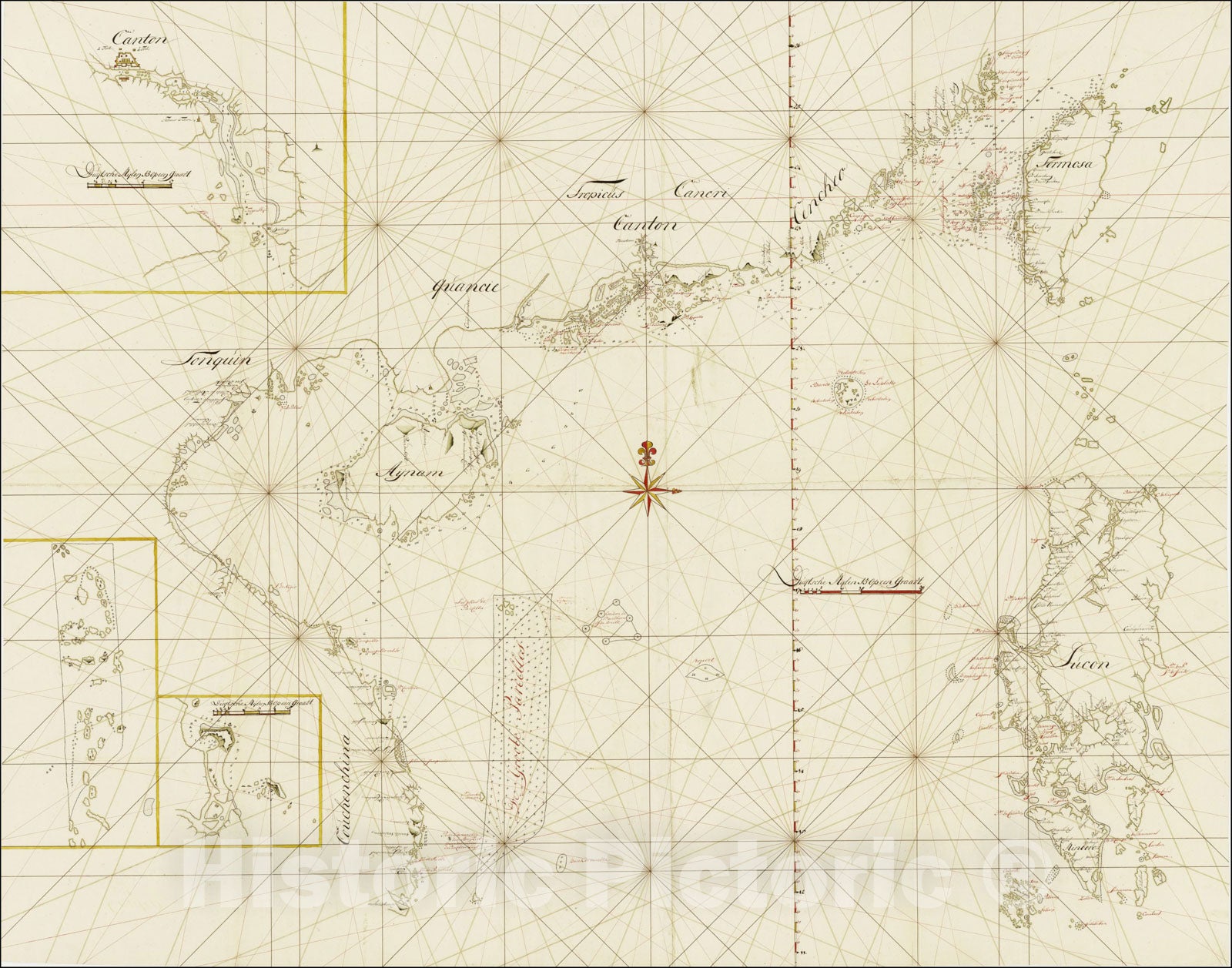 Historic Map : Gulf of Tonquin, Philippines, Coast of South China, Formosa, 1760, Gerrit De Haan, Vintage Wall Art