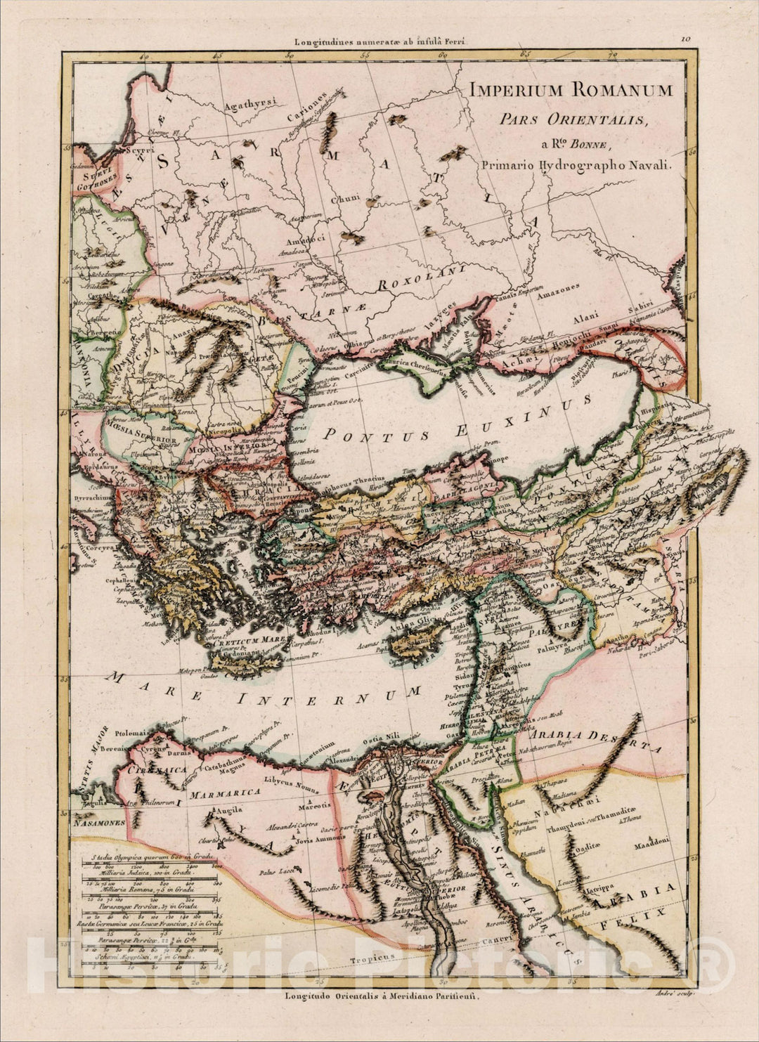 Historic Map : Imperium Romanum Pars Orientalis [Cyprus], 1787, Rigobert Bonne, Vintage Wall Art